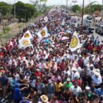 FUCO, recibe con marcha multitudinaria a Claudia Sheinbaum en Juchitán
